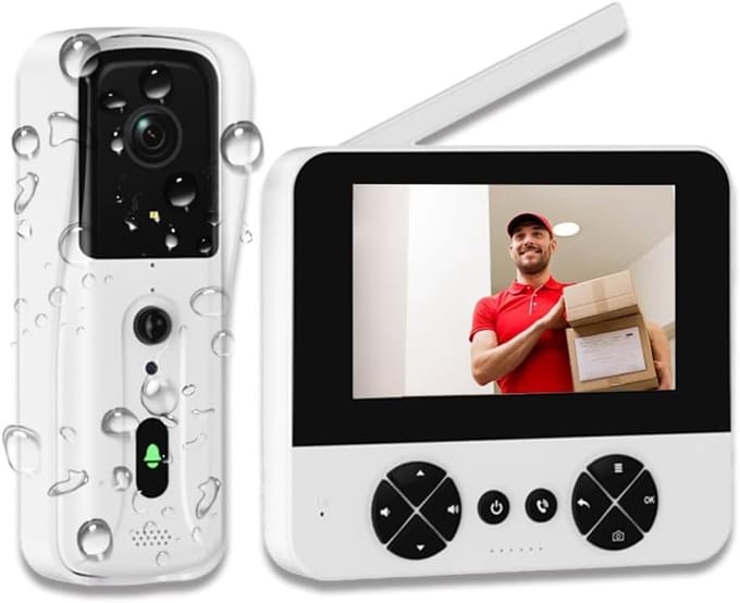 Deurbel Camera - Video Intercom - Veiligheid Thuis - PIR Bewegingsdetectie - 300 meter bereik - Wit