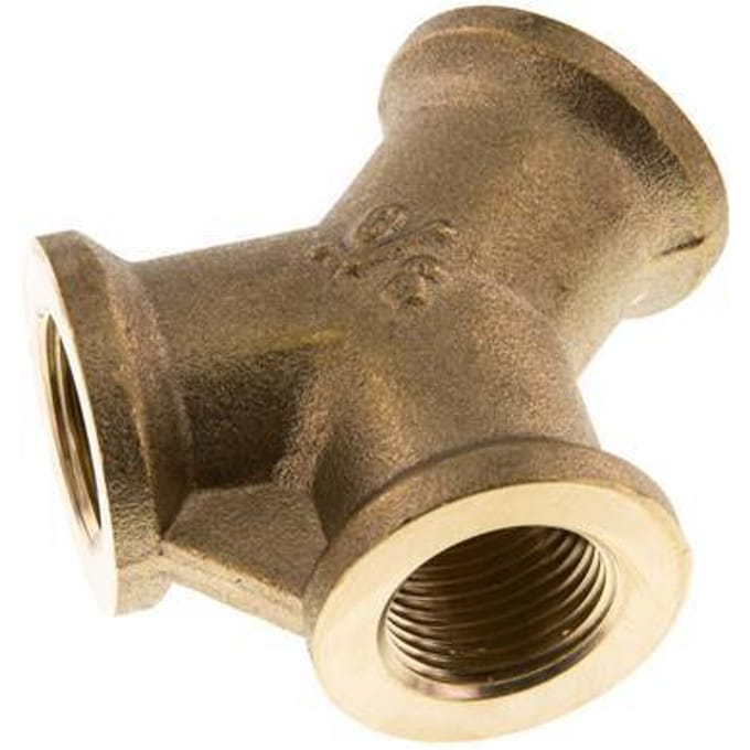 Rp 3/8'' Messing Y-stuk 16 Bar