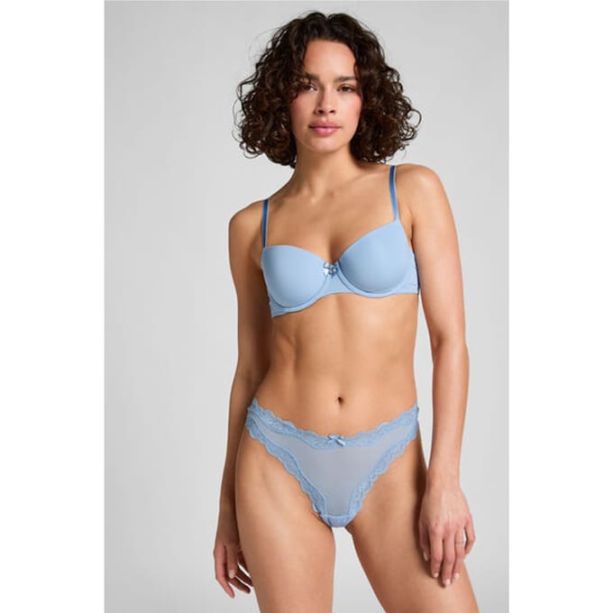 Hunkemöller Dames Lingerie String Hazel - Blauw - maat S