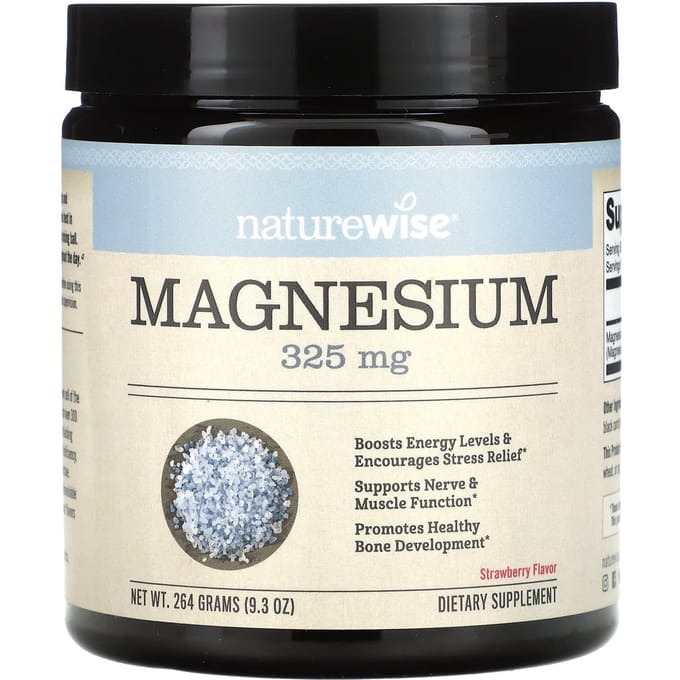 NatureWise, magnesium, aardbeiensmaak, 325 mg, 264 g (9,3 oz)