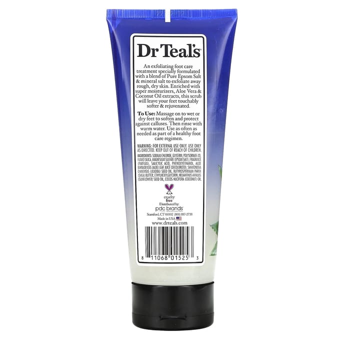 Dr. Teal's, Foot Care Therapy, exfoliant doux au sel d'Epsom pur, 6 oz (170g) gray