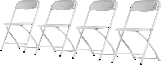 4 x klapstoel Big Alex | Wit | Lichtgewicht | set van 4