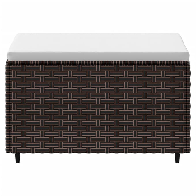 vidaXL - Voetensteun - met - kussen - poly - rattan - bruin