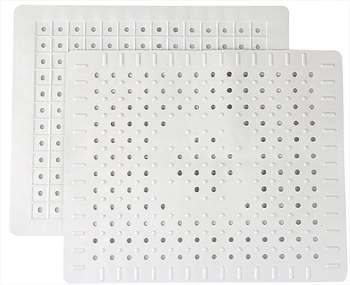 Gootsteenmat - 2 Stuks - 31 X 26 Cm - Gootsteenbescherming - Spatwand - Afvoermat - Wit