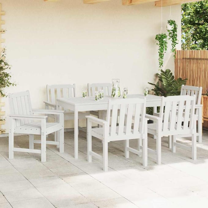 vidaXL Tuinstoel 6 pcs Wit 65.5 x 59 x 88 cm Polyetheen