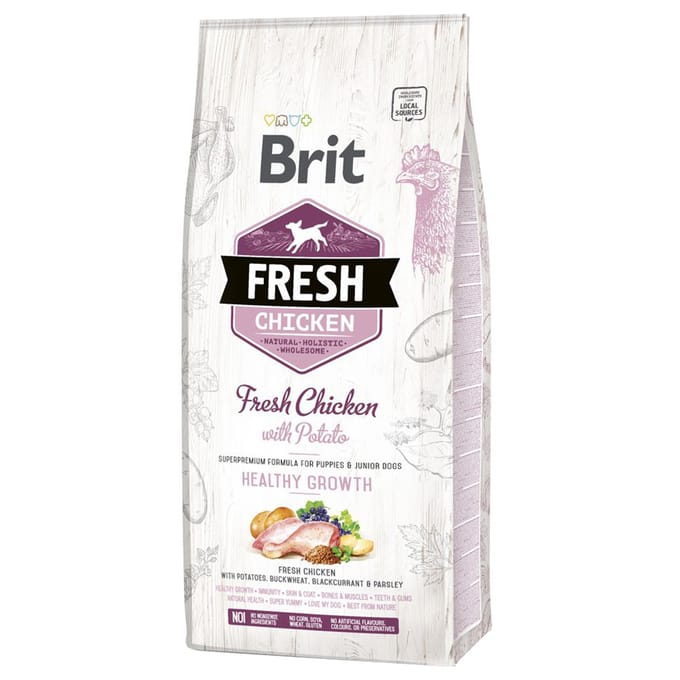 Brit Fresh Kip met aardappel Puppy Healthy Growth - Dubbelpak: 2 x 12 kg