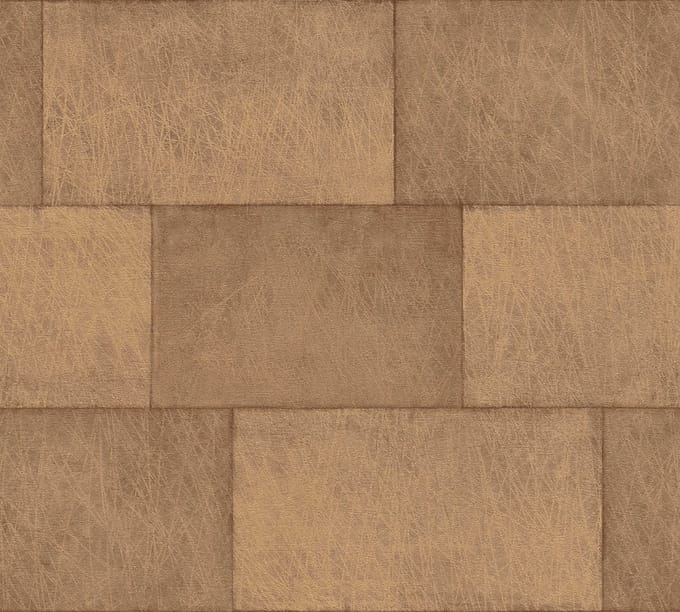 TEGELPATROON BEHANG | Metallic Glans - oranjebruin - A.S. Création Titanium 3