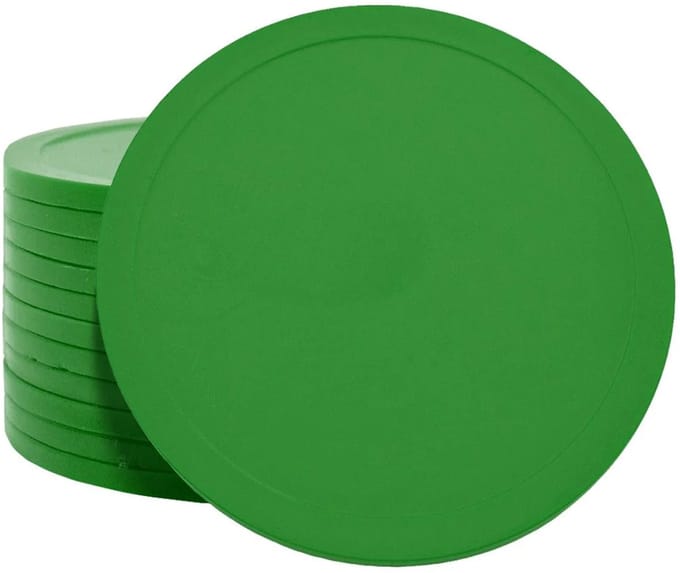 CombiCraft Blanco Plastic munten Ø70mm Groen - 100 stuks