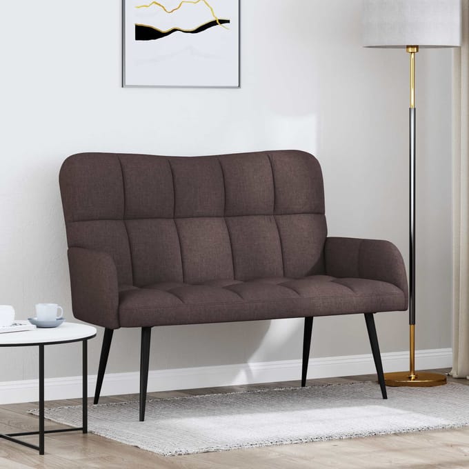 vidaXL - 2-Zits - Sofa - Donkerbruin - 115 - x - 61 - x - 87 - cm - Stof