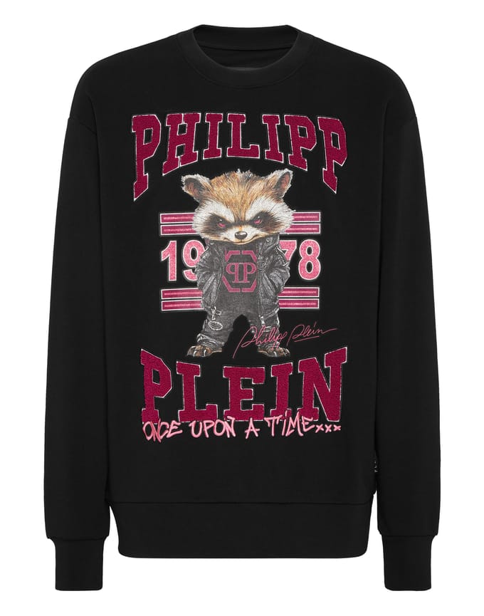 Fleece Sweatshirt College Raccoon