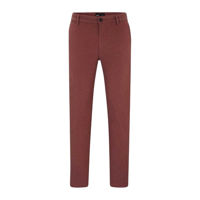 Boss Chino's voor heren van Kane met platte voorkant (Bruin)