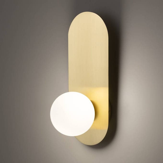 Maytoni wandlamp Bao, goud/wit, hoogte 31 cm, glas, G9