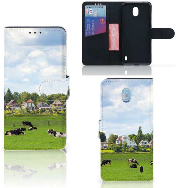Nokia 1 Plus Telefoonhoesje met Pasjes Koeien
