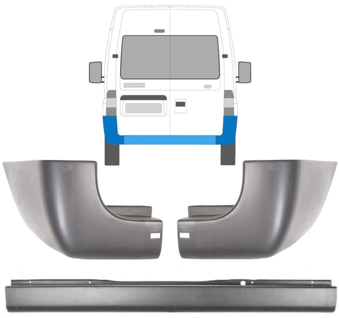 Achterbumper hoek voor Ford Transit 2006-2013 / Set