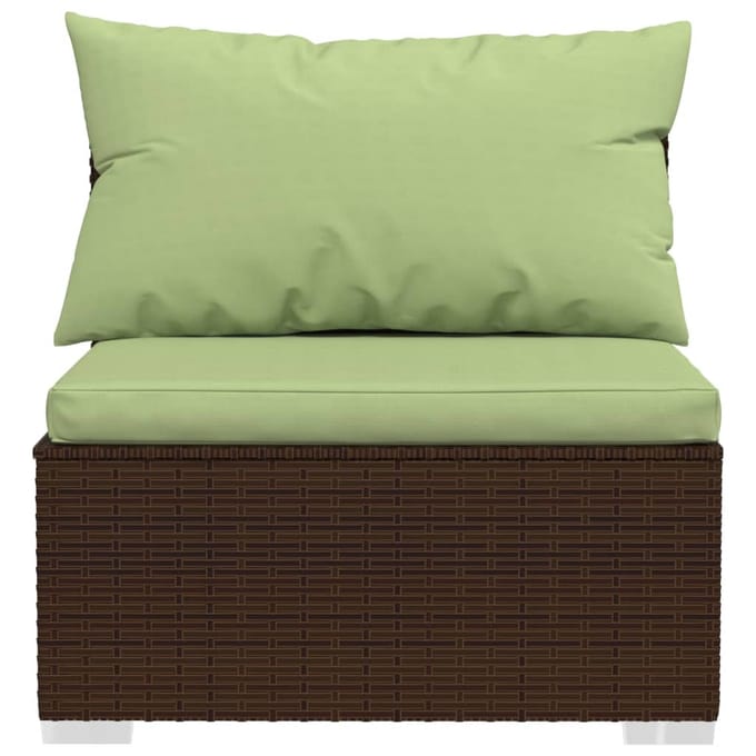 vidaXL - 6-delige - Loungeset - met - kussens - poly - rattan - bruin
