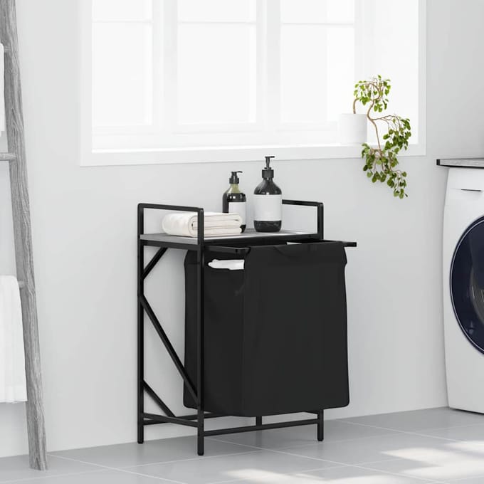 vidaXL - Wasmand - 1 - vak - met - plank - grijs - sonoma - eiken