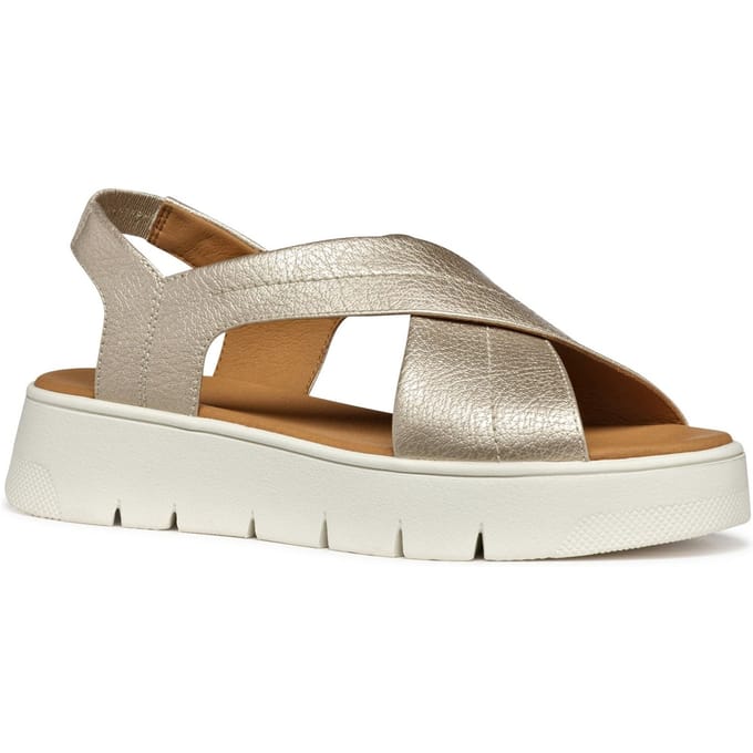 Geox D DANDRA 40 Synthetisch Polyurethaan Dames Licht Gouden Sandalen