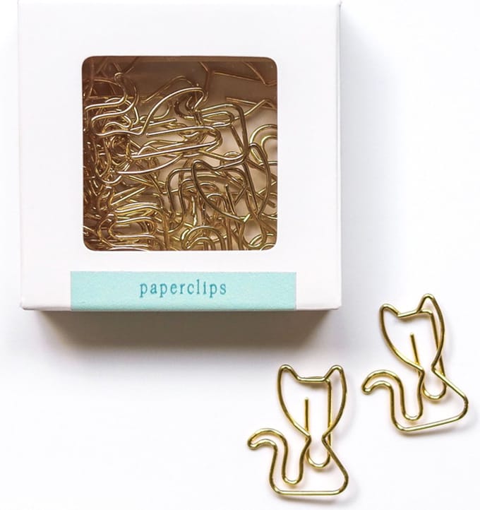 Maan Amsterdam - Paperclips kat - 20 stuks - goud