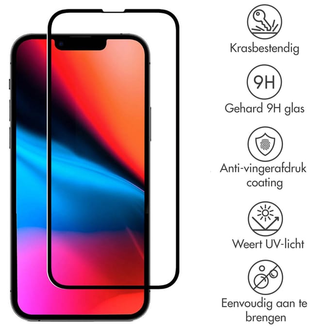 Accezz Screen Protector - Geschikt voor Apple iPhone 14 Plus / 13 Pro Max - Gehard Glass Full Cover