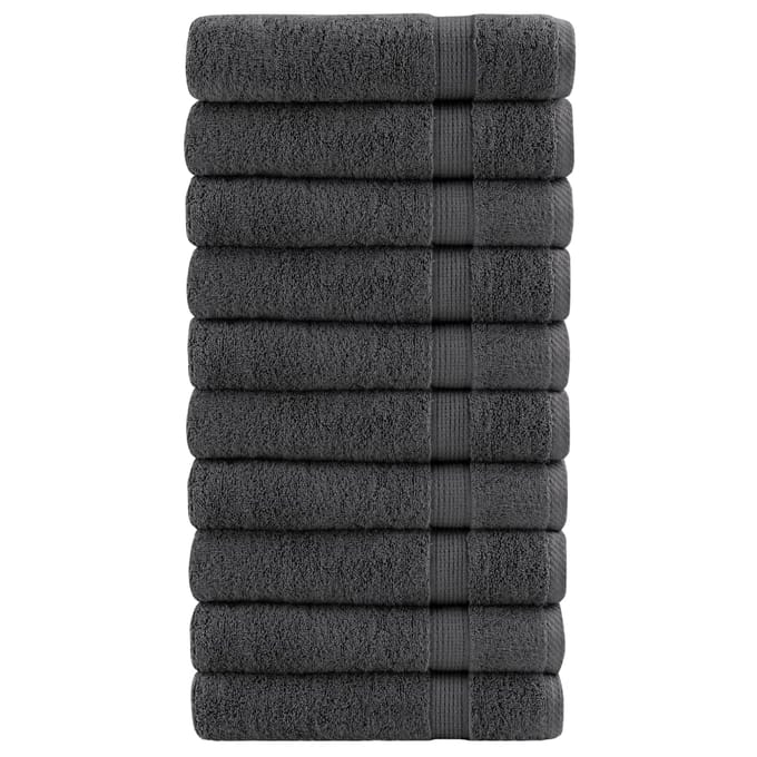 vidaXL - Handdoeken - SOLUND - 10 - st - 600 - g/m² - 100x150 - cm - antracietkleur