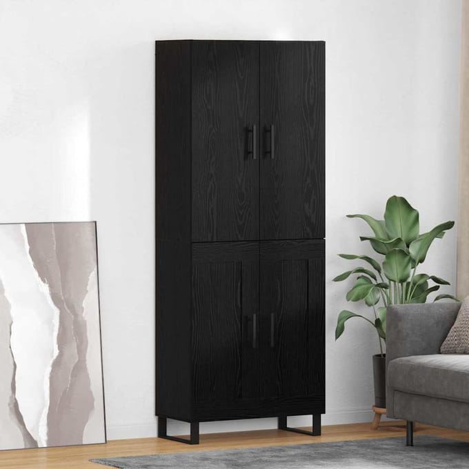 vidaXL - Highboard - 2 - st - Zwart - Eiken - 69,5 - x - 34 - x - 180 - cm