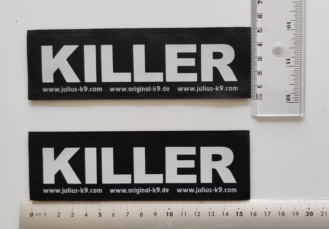 Julius K9 Tekstlabel – killer groot
