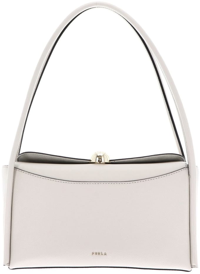 FURLA Leren schoudertas Nicole Boston Bag Sabbia beige