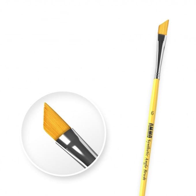 AMMO by Mig Jimenez Hobbypenseel - MIG 8607 6 Synthetic Angle Brush Penseel
