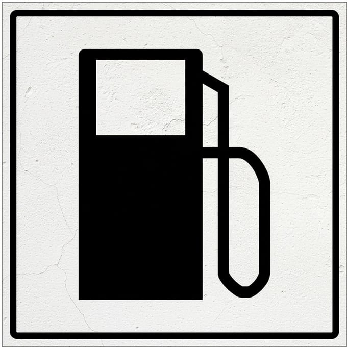 Benzinestation bord | Forex Re materiaal | 40 x 40 cm