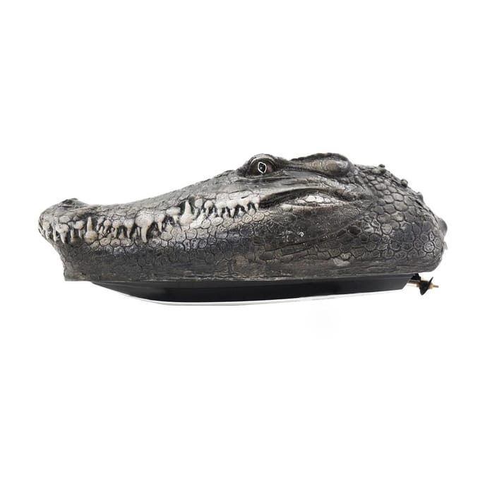 Flytec V005 RC Boat 2.4G Bateau de course électrique télécommandé pour piscines avec simulation crocodile gris