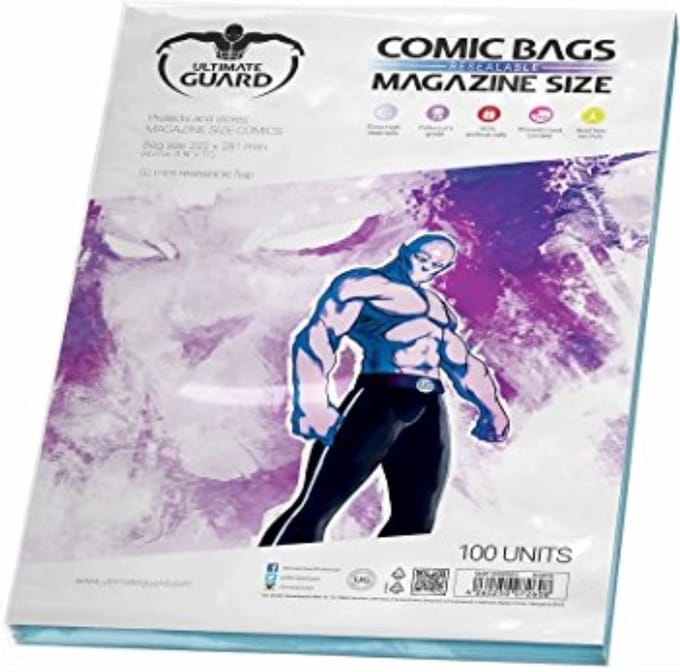 Ultimate Guard Comic Bags Resealable (100) - Magazine Size