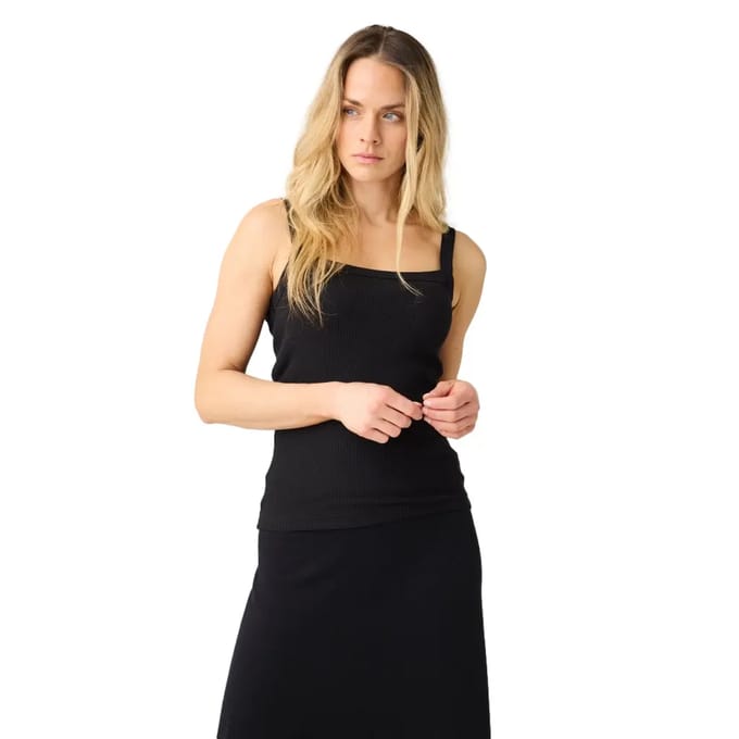Geribbeld hemd met schouders voor dames KnowledgeCotton Apparel