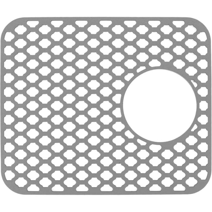 Aanrechtmat Silisone Beschermer met Zijafvoergat Antislip Krasbestendig Eenvoudig Onderhoud Aanrechtrooster voor grijs