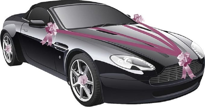 Chaks Trouwauto decoratie lint - fuchsia roze - just married - bruiloft benodigdheden