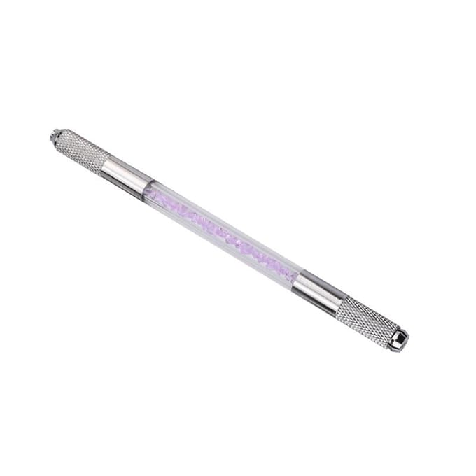 Stylo de microblading manuel pour éviter de glisser Outil de stylo de tatouage traditionnel pour eye-liner pour sourcils Blanc violet