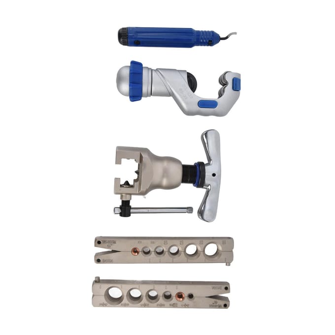 Kit d'évasement avec coupe-tube Pouces Métrique Outil d'évasement à mandrin Kit de service pour tuyauterie gray