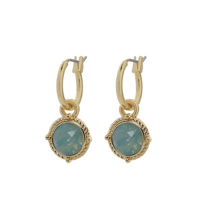 Biba Hang Oorbellen Goud met Swarovski Steentje Pacific Opal