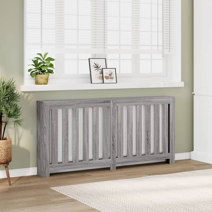 vidaXL Radiatorombouw 175x20x82 cm bewerkt hout grijs sonoma eiken