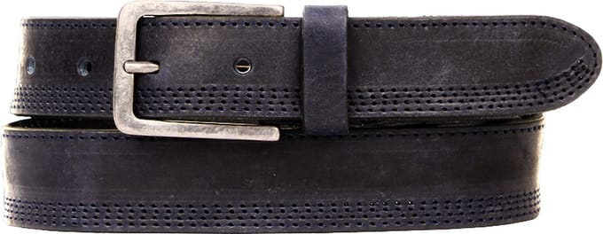 Presly & Sun Heren - Leren riem - Blauw - 85cm