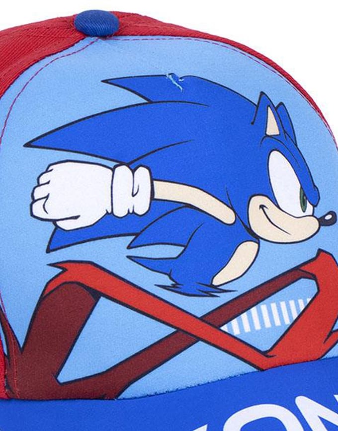 Sonic the Hedgehog cap - pet - blauw/rood - Maat 53 cm