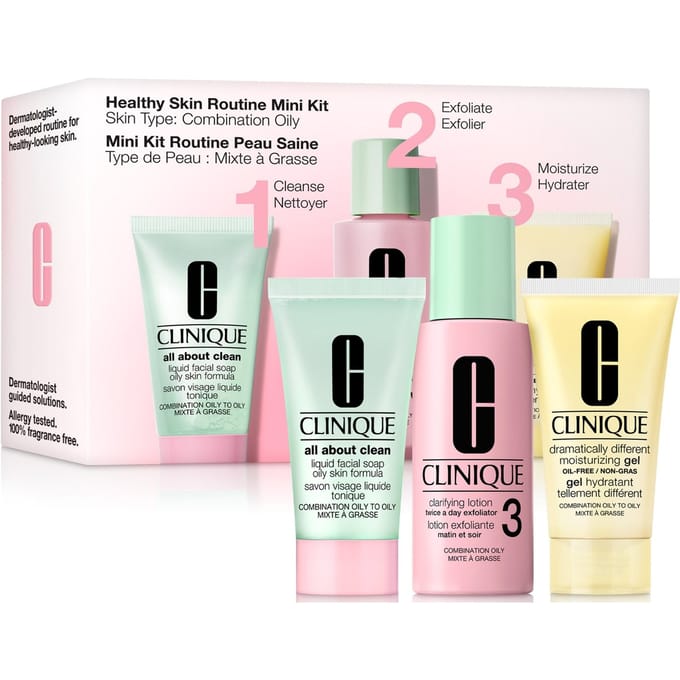 Clinique 3-fase-systeemverzorging Routine voor een gezonde huid Huidtype 3 Minikit Gezichtszeep Unisex