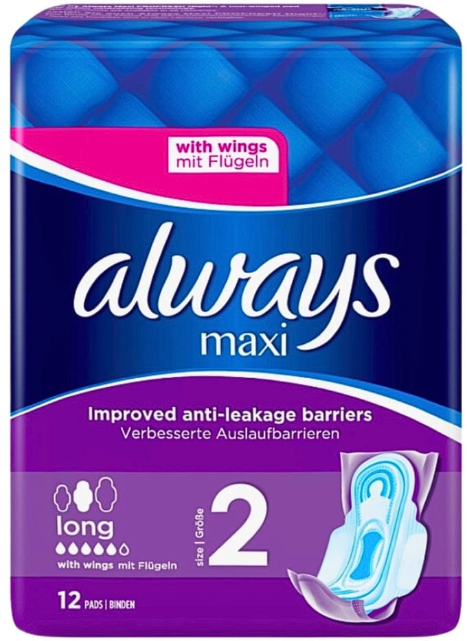 Always Maxi - Maandverband - Lang met Vleugels - 12 Maandverbandjes