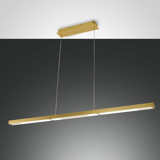 Fabas Luce Ling LED hanglamp, messing, uplight en downlight, dimbaar
