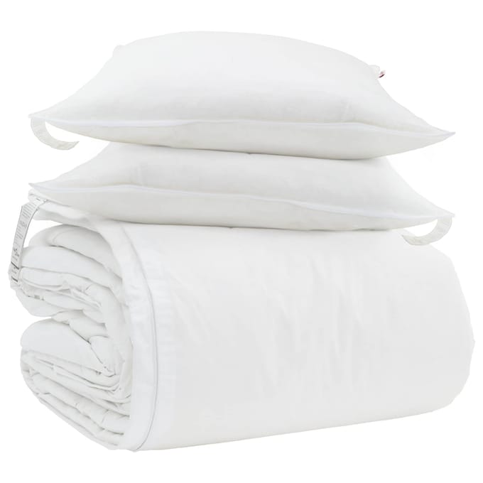 vidaXL - Deken - Set - met - kussen - 3 - st - Wit - Donsveer
