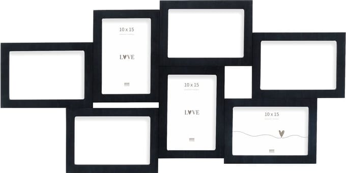 Deknudt Frames multifotolijst S68UC2 P7 - zwart - houtfineer - 7x 10x15 cm