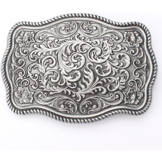 Le beau modèle botanique de boucle de ceinture argentée en bronze améliorent le tempérament gray