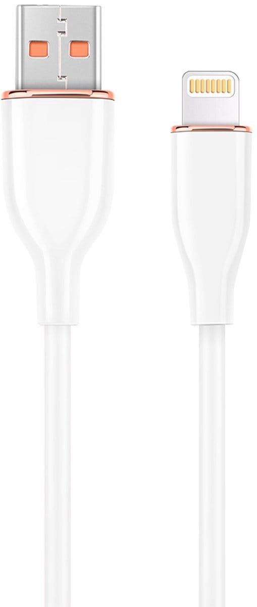 Premium siliconen 8-pens oplaad- en datakabel, 1,5 m, wit