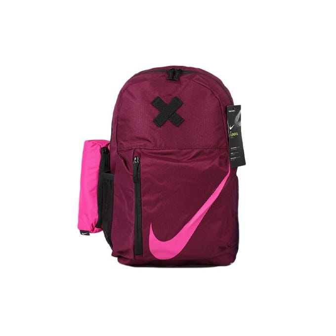 Sac à dos Nike Sports Casual Logo Imprimé Fermeture Éclair Grande Capacité Avec Trousse à Crayons Sacs à Dos pour Femmes Rouge Profond BA5405-609 Dark Red black