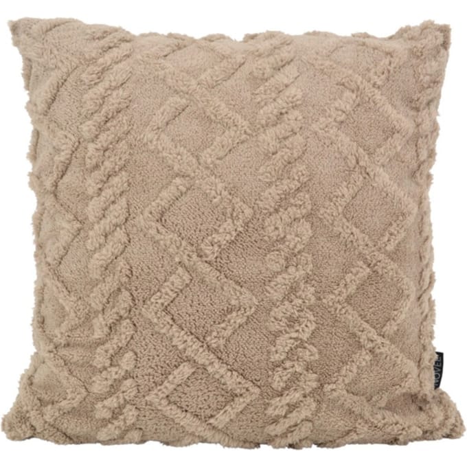 NOVÉE Furry cross taupe | 45 x 45 cm | kussenhoes | polyester