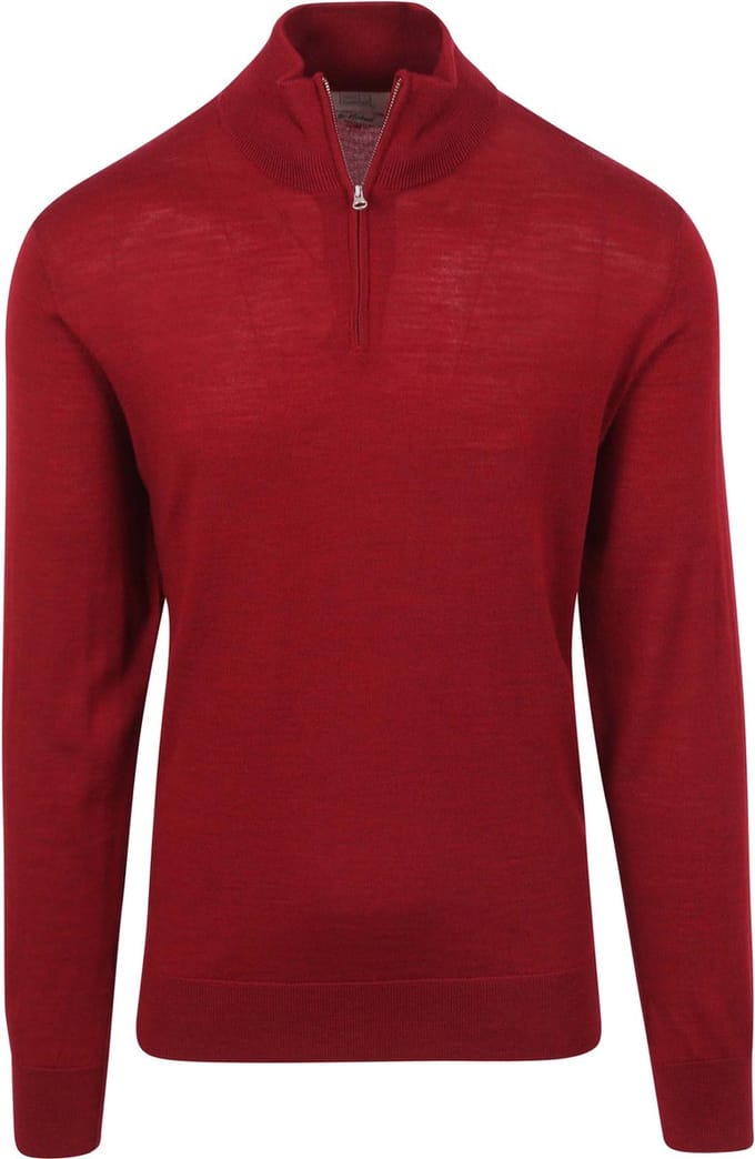 King Essentials The Michael Half Zip Pull Merino Rood - Maat XXL - Heren - Pullovers